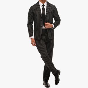 Men's Black Pinstripe Suit